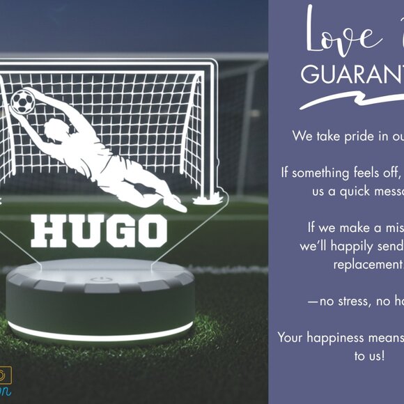 Personalized Soccer LED Lamp – Fun Night Light for Players - Picture 6 of 8